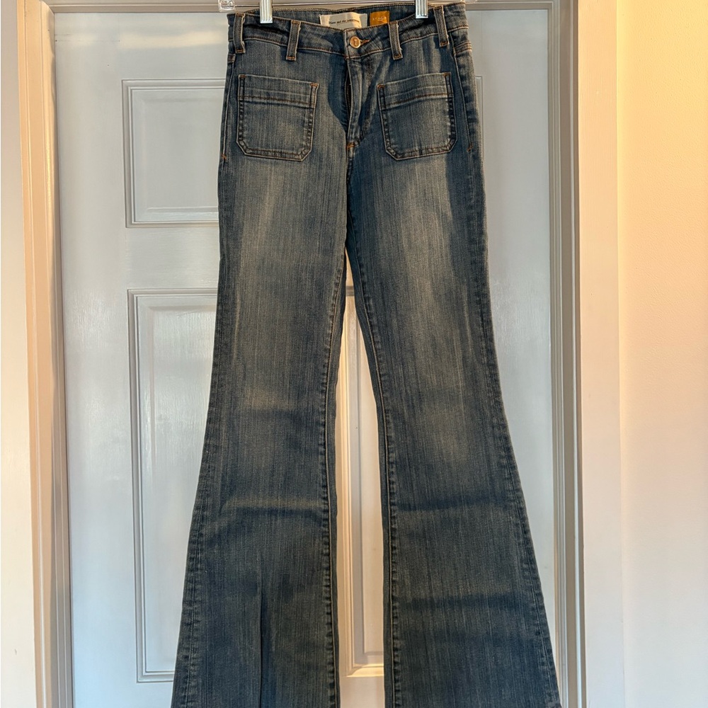 Pilcro Flare Jeans with Pocket Detail